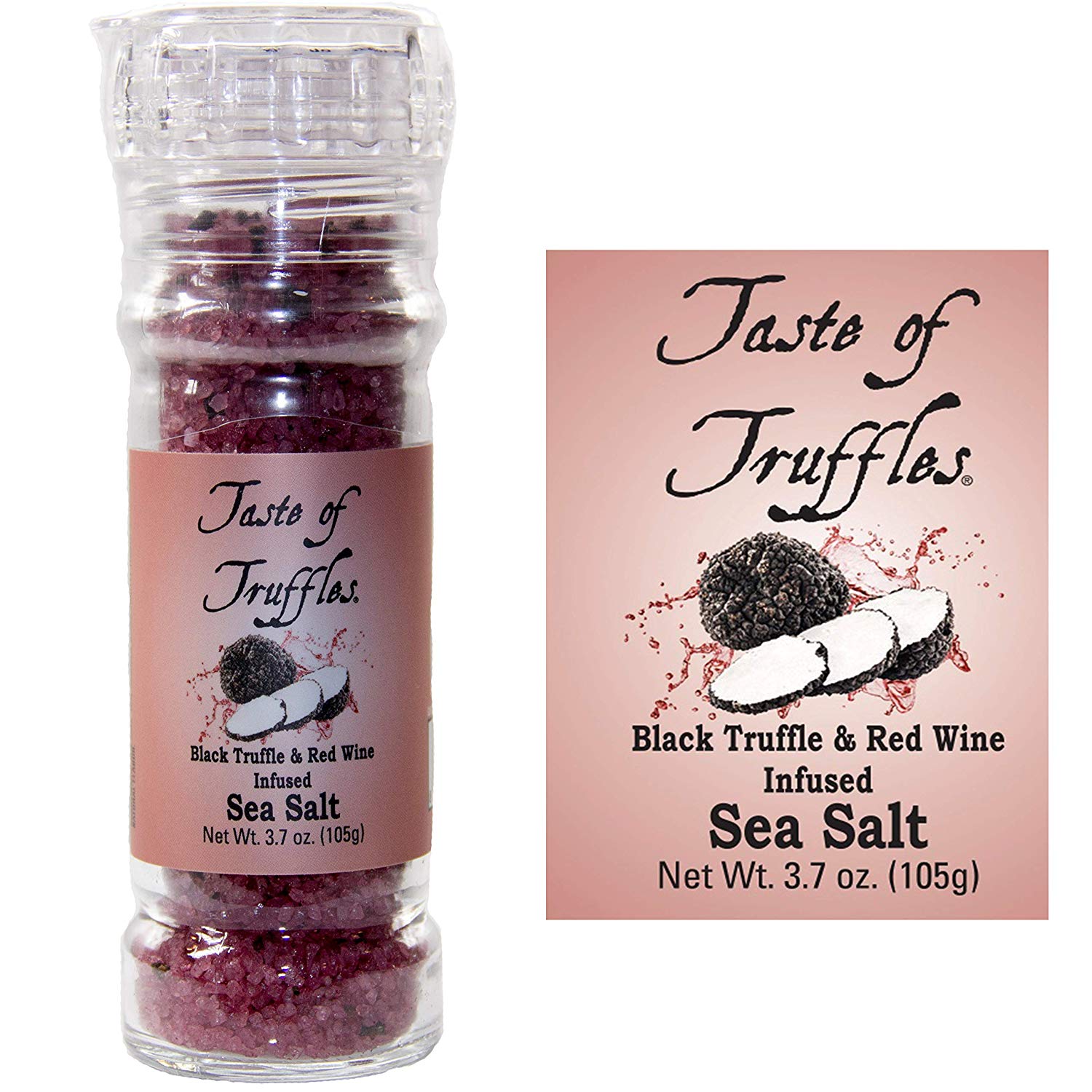 Black Truffle and Red Wine infused Sea Salt | wt 3.7 oz | 105 gr