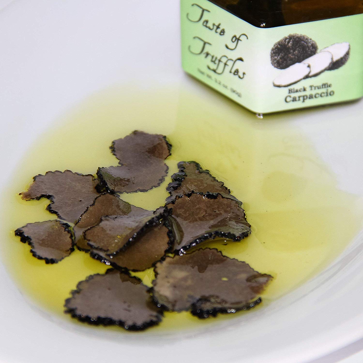 Black Truffle Carpaccio | Sliced Truffles | Gourmet Food Condiments Seasoning Garnish (wt.3.2 oz)