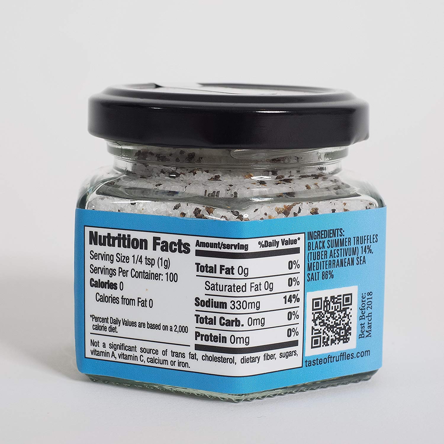 Black Truffle Mediterranean Sea Salt 14% | wt. 3.7 oz/105 gr.