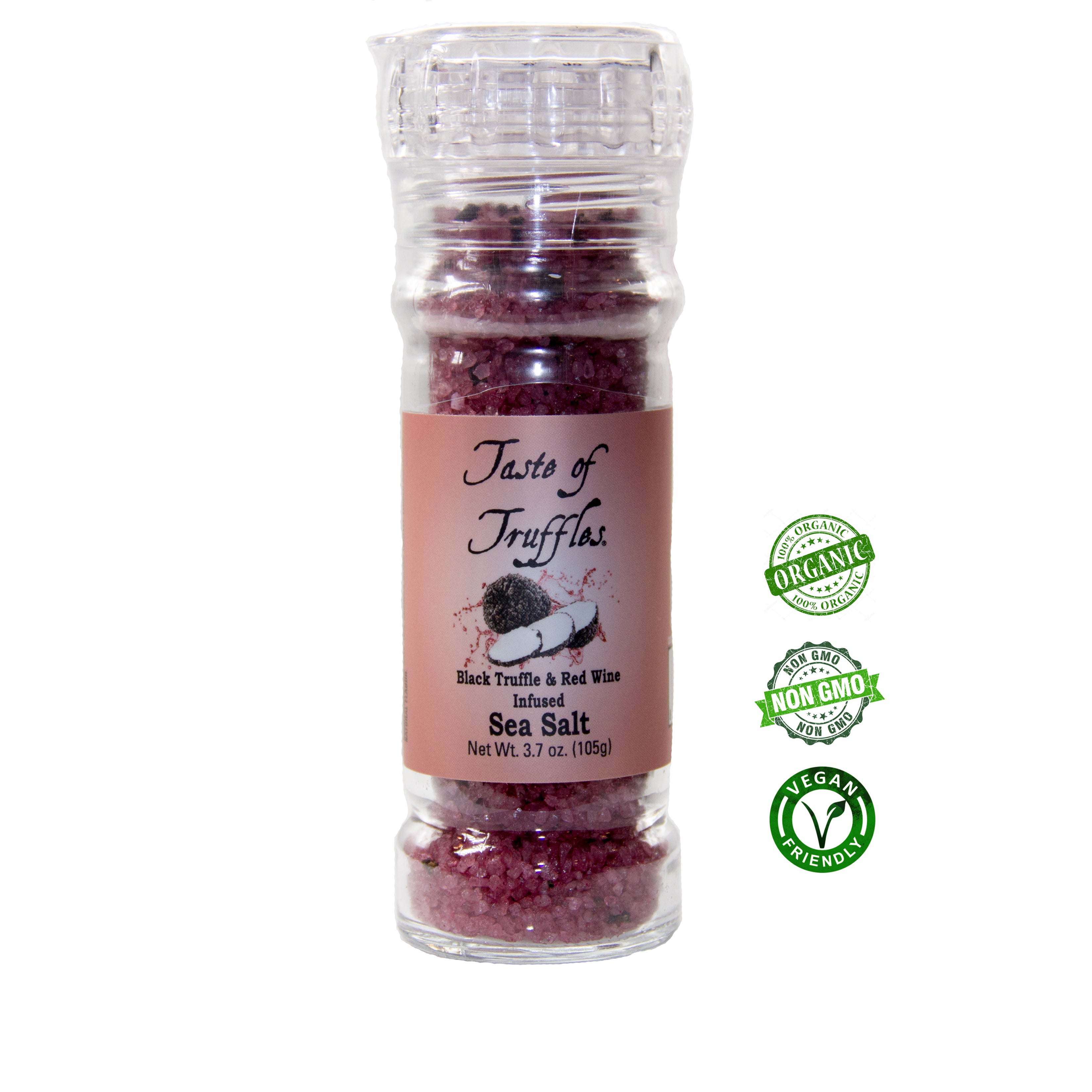 Black Truffle and Red Wine infused Sea Salt | wt 3.7 oz | 105 gr